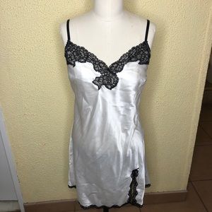 Gorgeous Victoria secret black & white satin dress